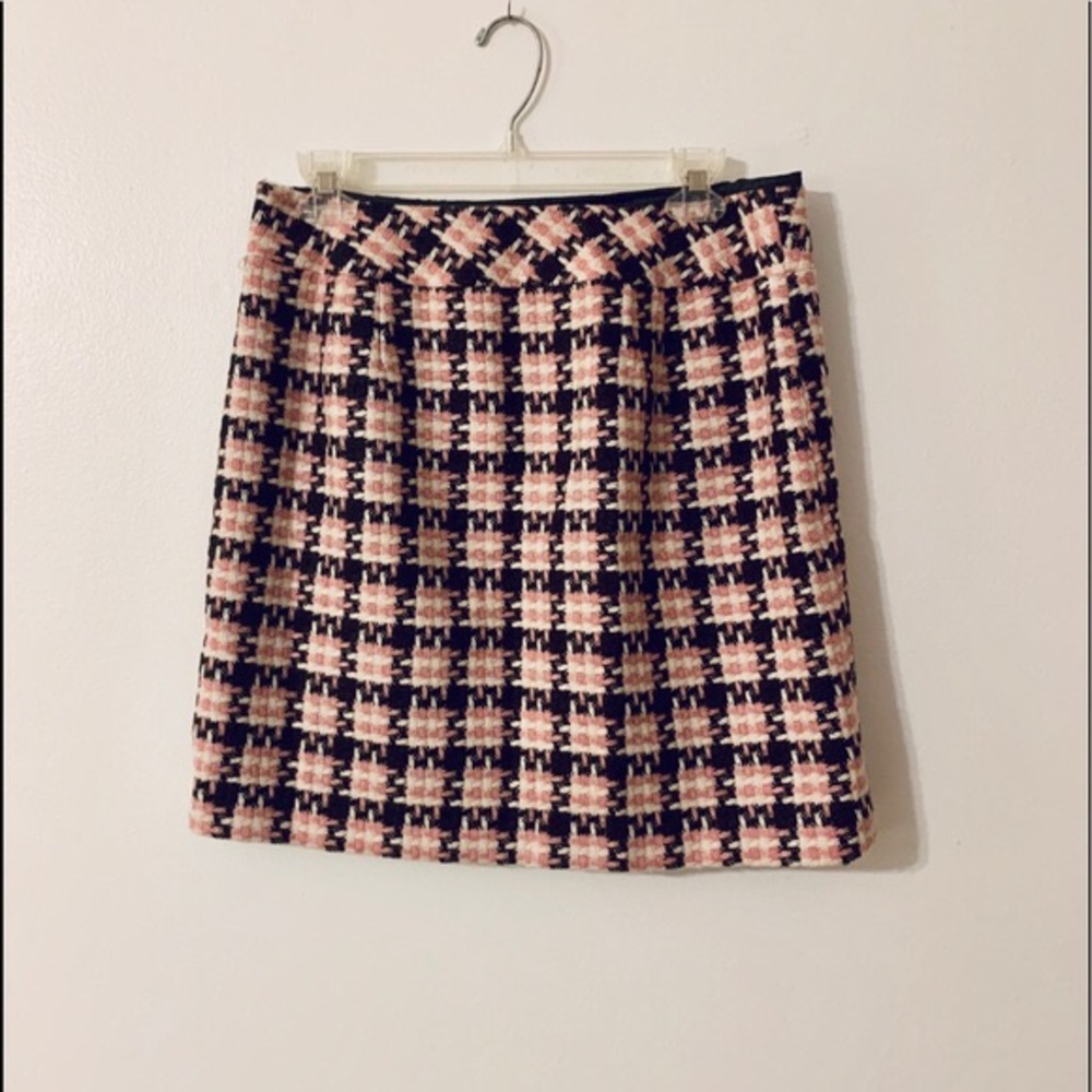 LOFT pink brown wool skirt